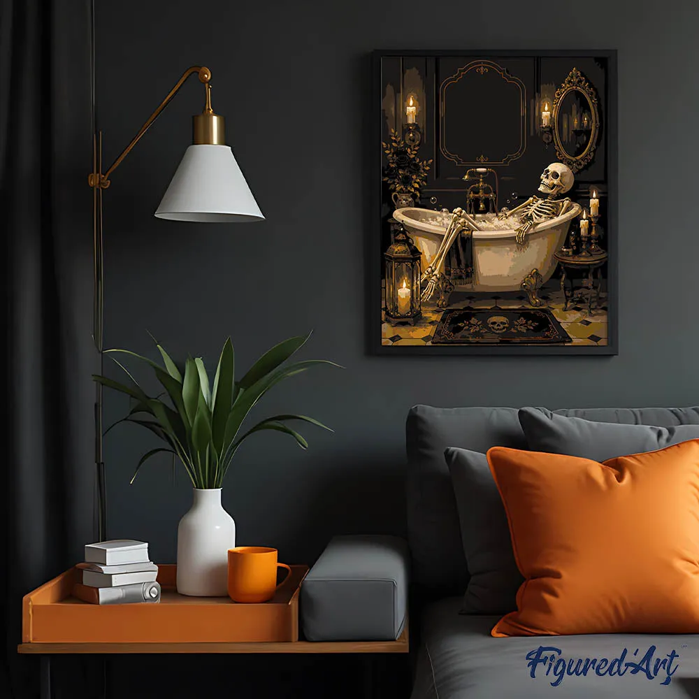 Figured'Art Gotisch bad schilderen op nummer 40x50 cm skelet