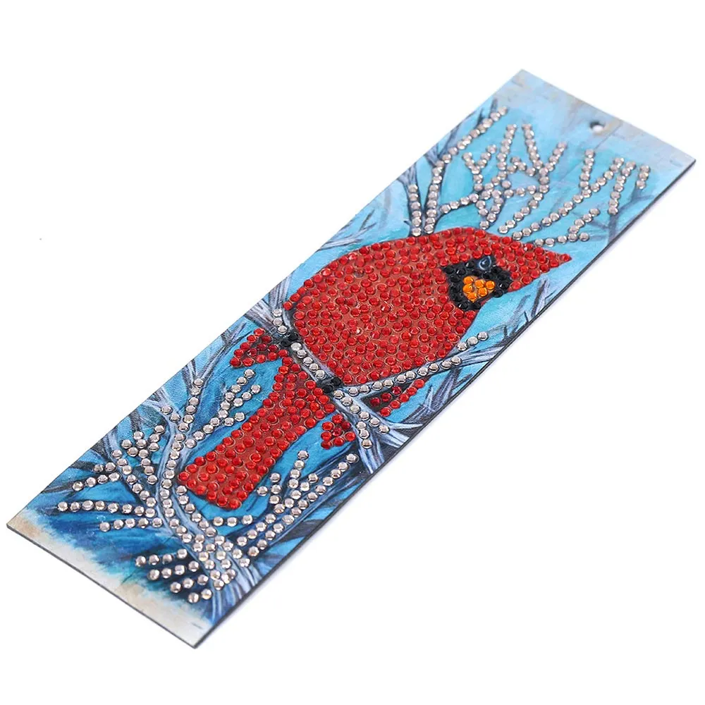 Figured'Art Rode Kardinaal Diamond Painting Boekenlegger 21x6 cm