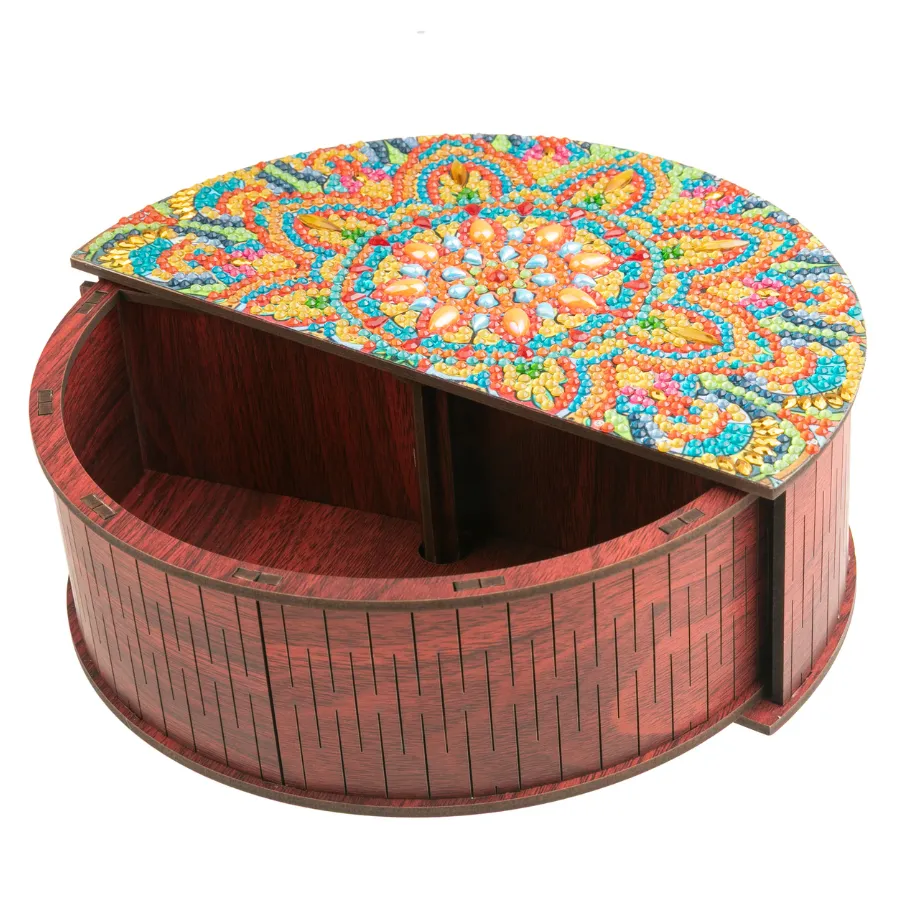 Craft Buddy Crystal Art Mandala Treasure houten box kit 19,5cm