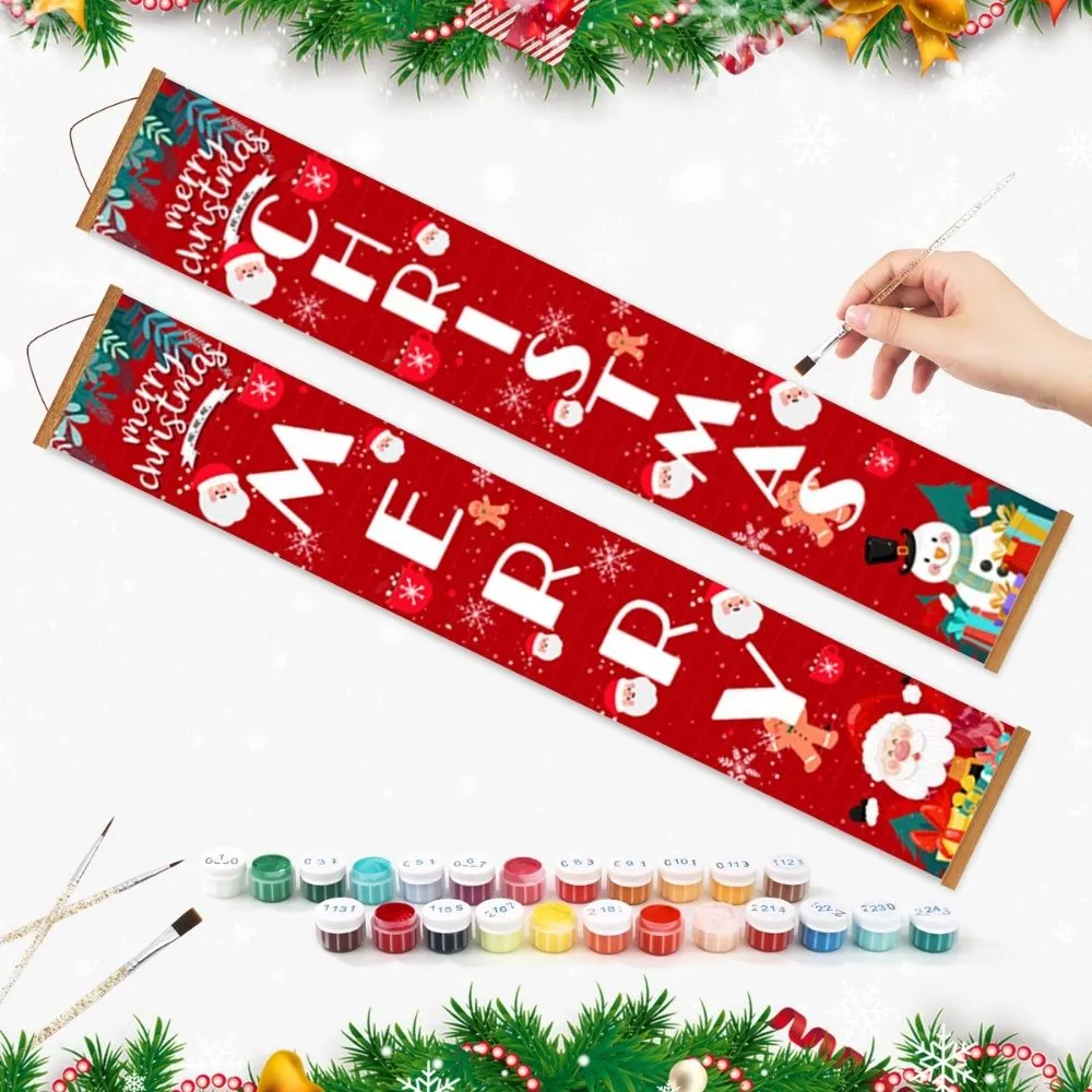 Figured'Art Stille Nacht deur banner schilderen op nummer 2x 20x120 cm