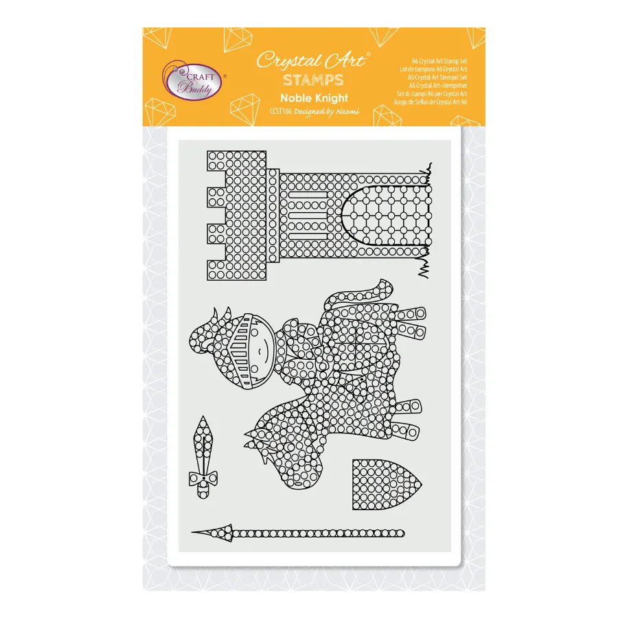 Craft Buddy Crystal Art Noble Knight stempelset A6 ridder 5-delig
