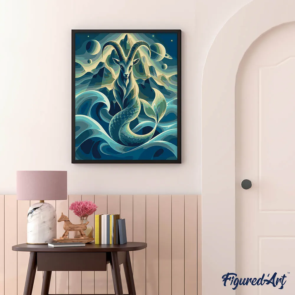 Figured'Art Steenbok Kosmische Sterrenbeeld schilderen op nummer 40x50 cm