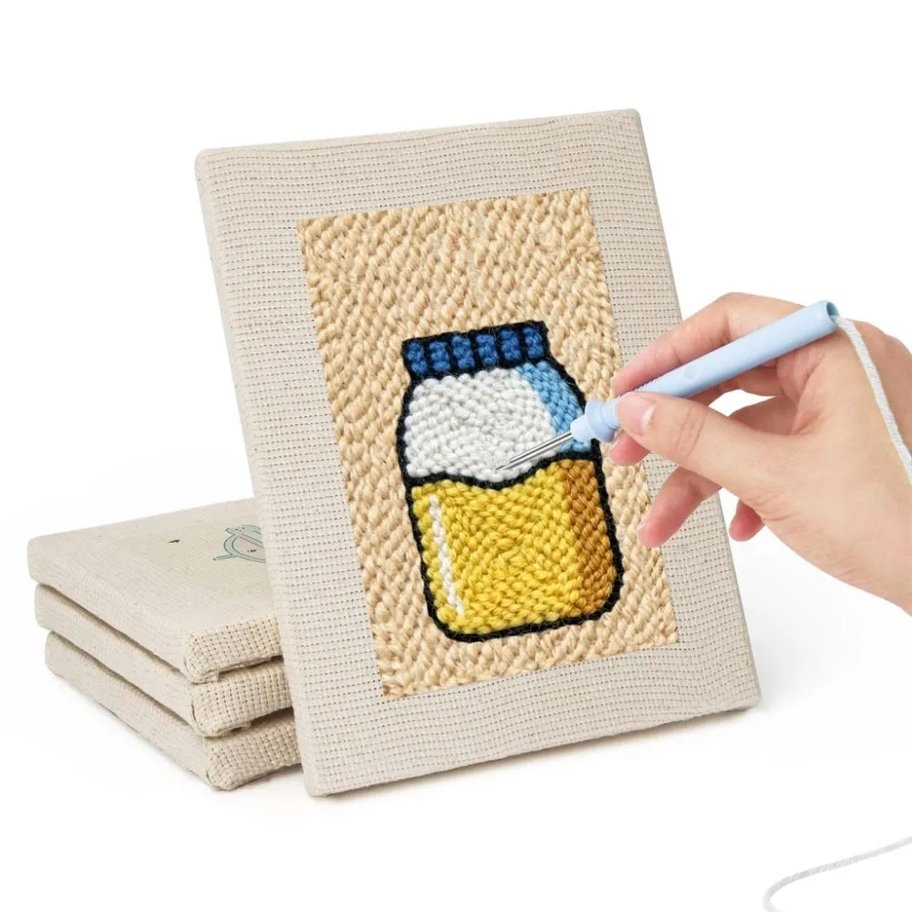 Figured'Art Snacktijd 1 punch needle set 4 stuks met frames