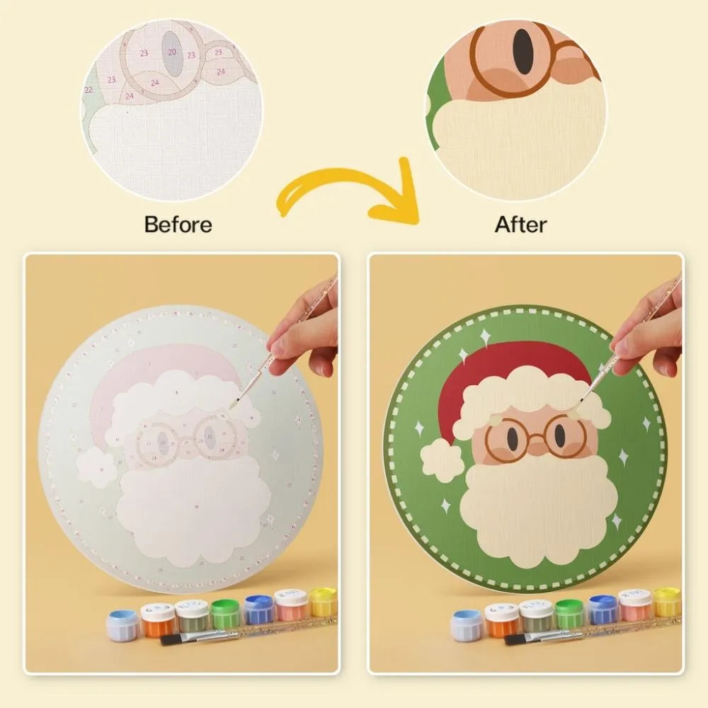 Figured'Art Mini Serie Kleurrijke kerstpersonages schilderen op nummer Ø20cm
