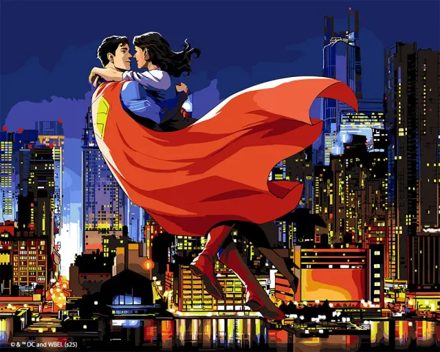 Figured'Art Superman en Lois in de lucht schilderen op nummer 40x50