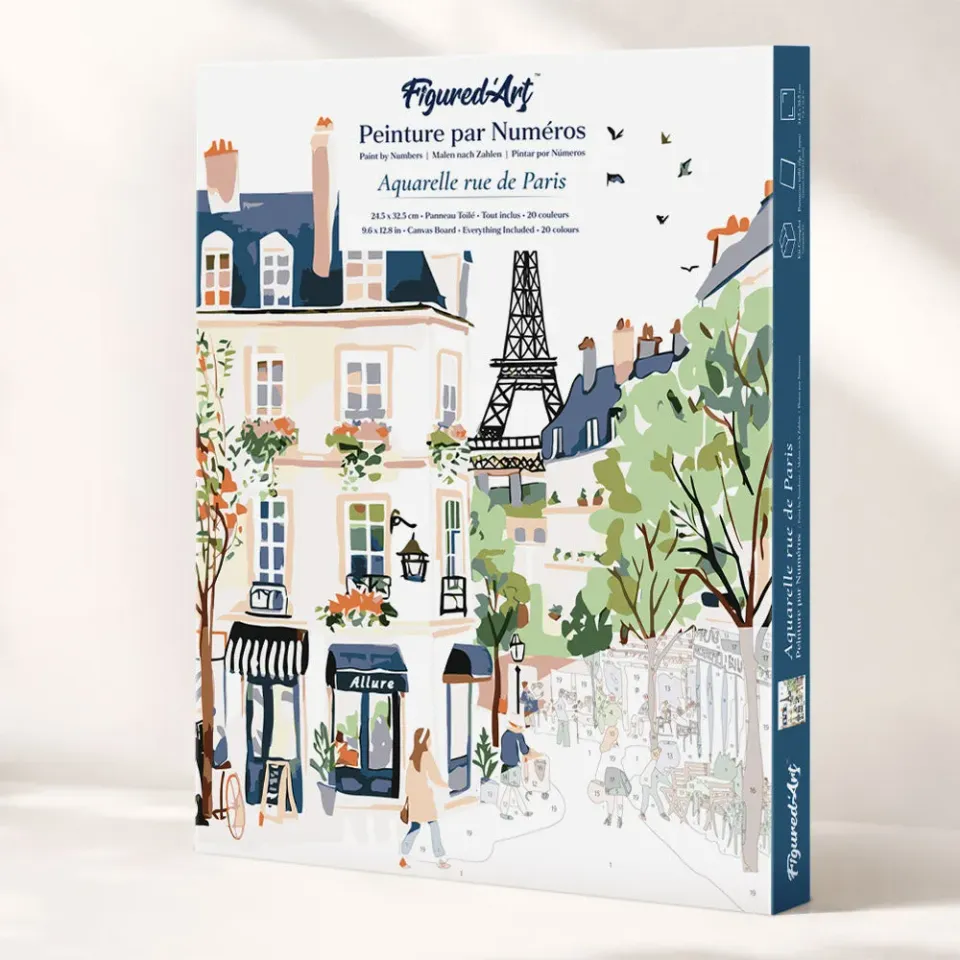 Figured'Art Waterverf Parijse Straat cadeauset paneel