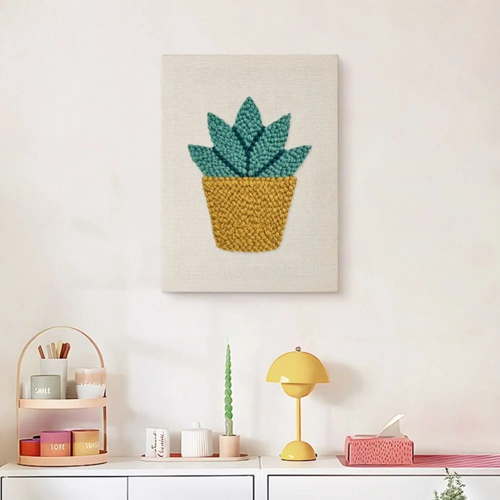 Figured'Art Zonnige Vetplant punch needle pakket 20x30cm beginners