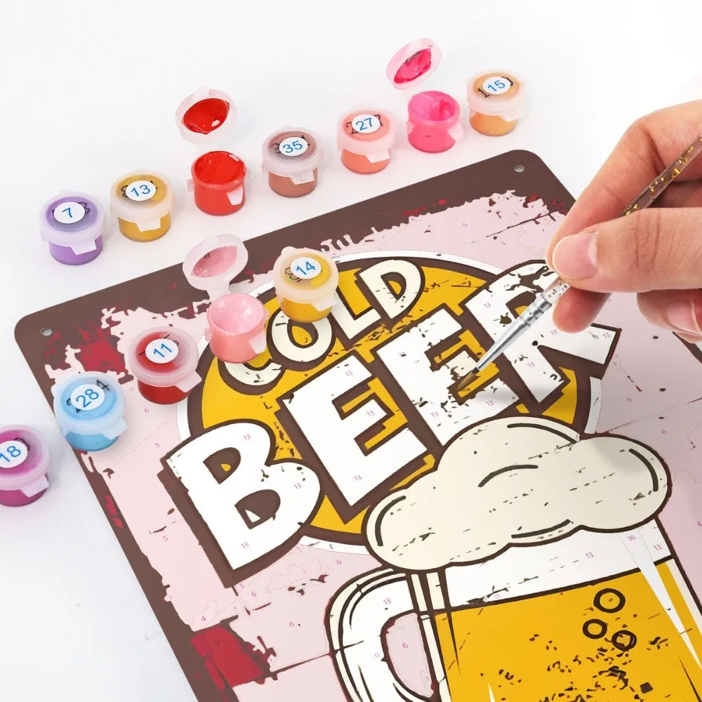 Figured'Art Koude Bierpul metalen poster 30x20 cm met touw