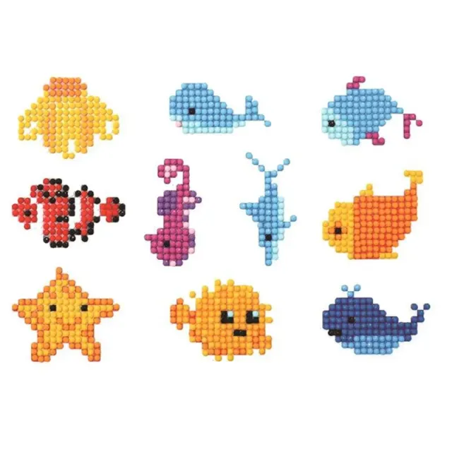 Figured'Art Diamond Painting Stickers Vissen 10 stuks voor kinderen