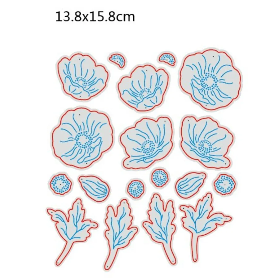 Craft Buddy Beautiful Bouquet Perfect Poppies snijmallen 18-delig
