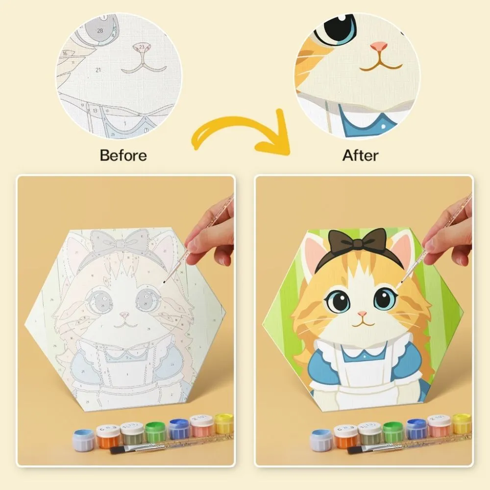 Figured'Art Mini Serie Kattenvrienden schilderen op nummer 6 stuks