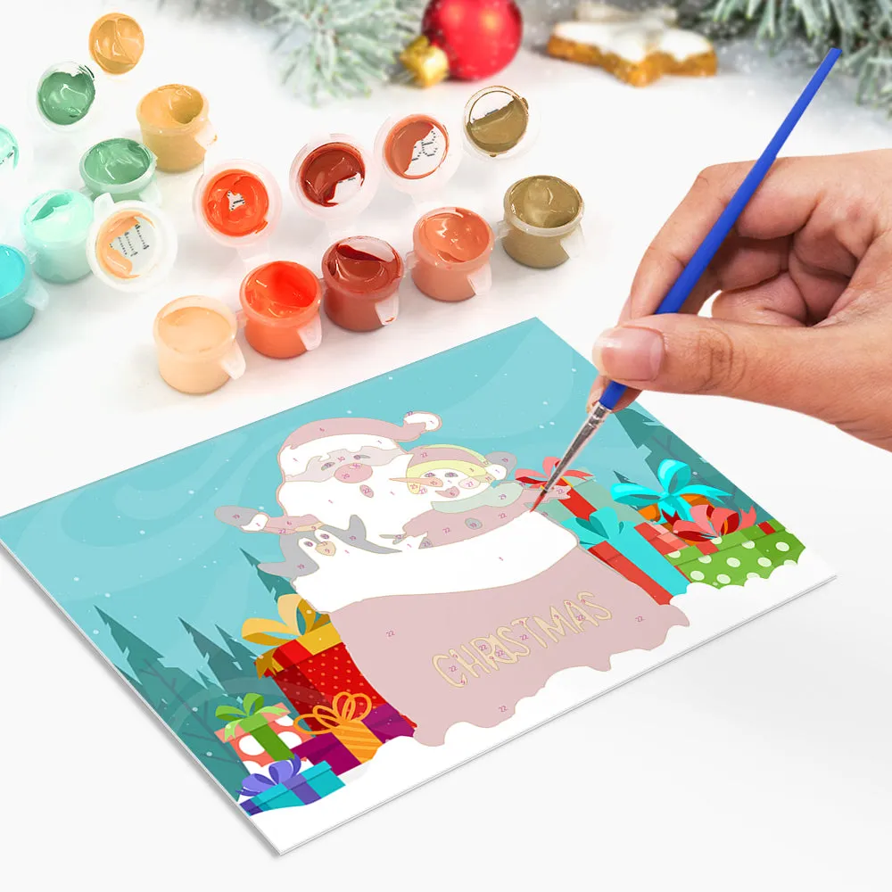 Figured'Art Kerstkaarten schilderen op nummer set van 6 serie 4