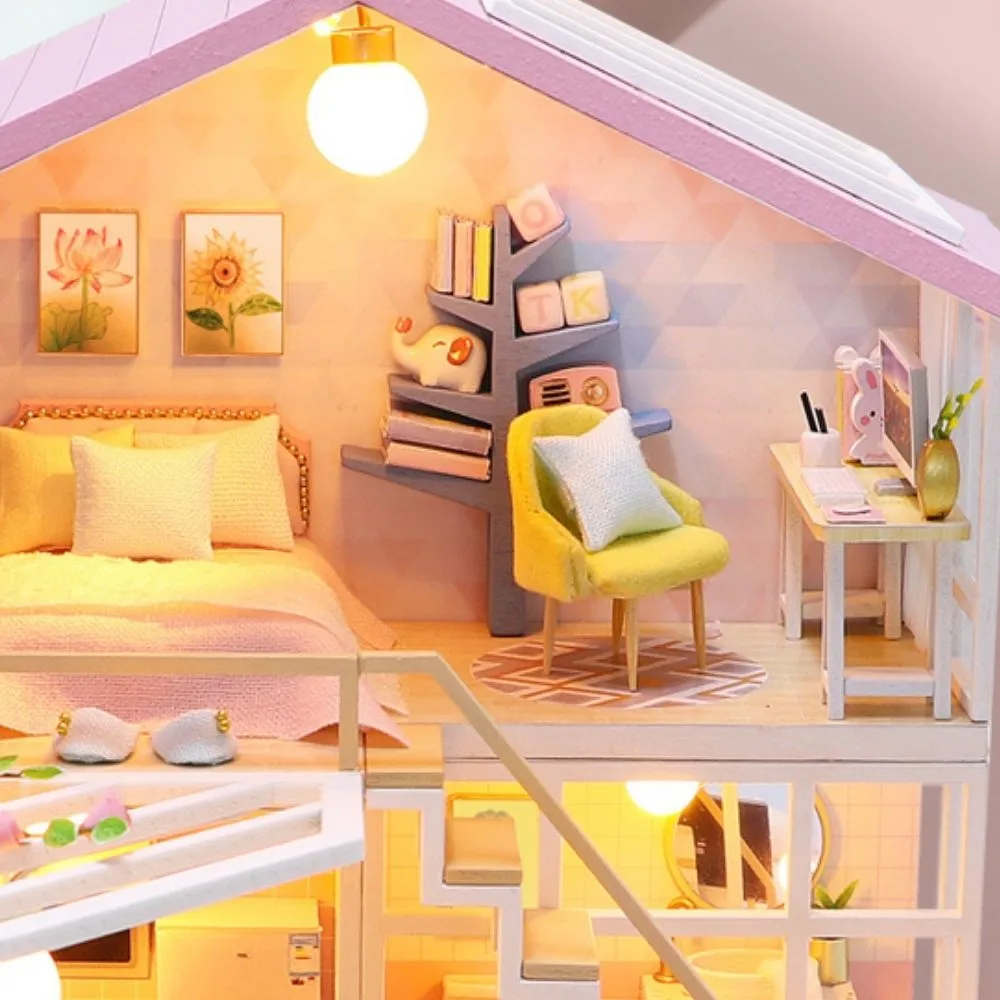 Figured'Art Aangenaam Moment miniatuurhuisje roze met led