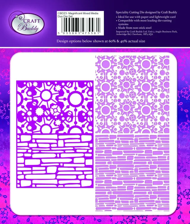 Craft Buddy Magnificent Industrial Duo achtergrond snijmallen A5 set
