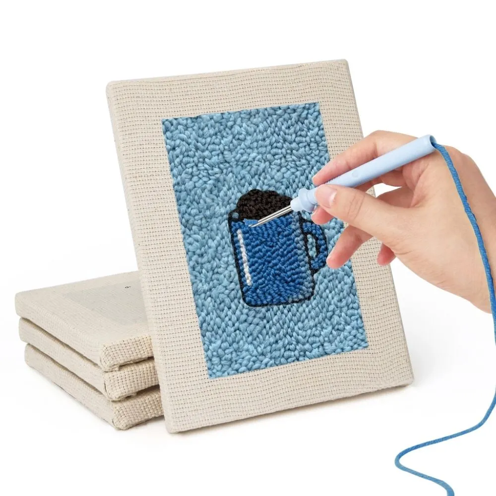 Figured'Art Ontbijt Lekkernijen punch needle set 4 stuks 15x20 cm