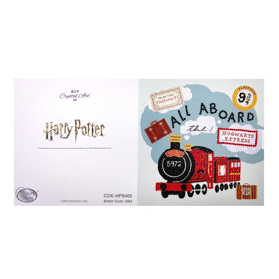 Craft Buddy Crystal Art All Aboard The Hogwarts Express kaart 18x18 cm