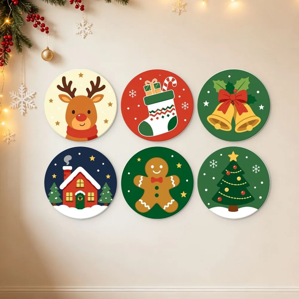 Figured'Art Mini Kerstfluisteringen schijven schilderen Ø20cm 6st