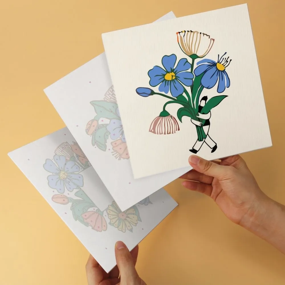 Figured'Art Handgeplukte bloemen schilderen op nummer 20x20 6 stuks