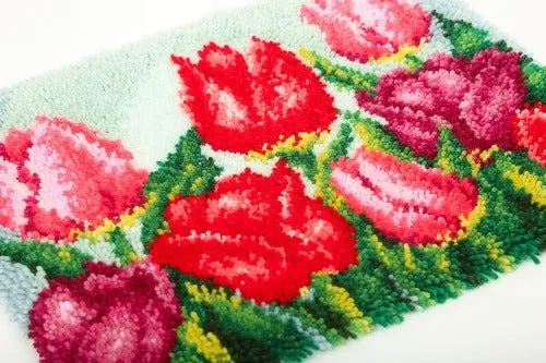 Craft Buddy Tulips latch hook tapijt knutselset wol 45x60 cm