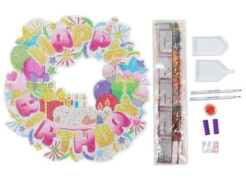 Craft Buddy Crystal Art Birthday Wreath krans 30cm MDF