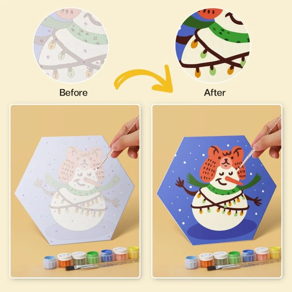 Figured'Art Mini Serie IJzige Vriendjes schilderen op nummer 6 stuks winter