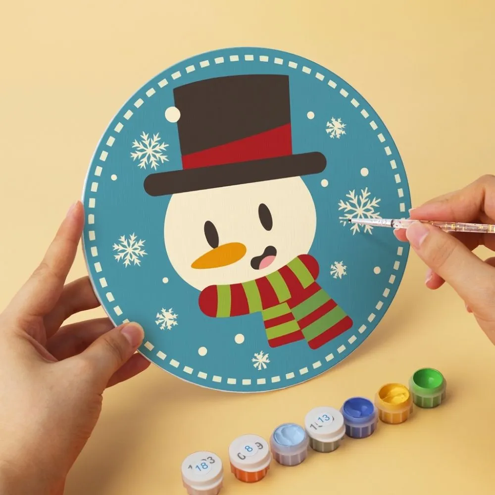 Figured'Art Mini Serie Kleurrijke kerstpersonages schilderen op nummer Ø20cm