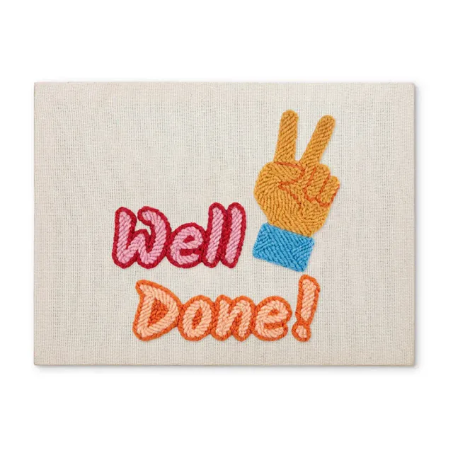 Figured'Art Punch Needle Well Done pakket met frame quote