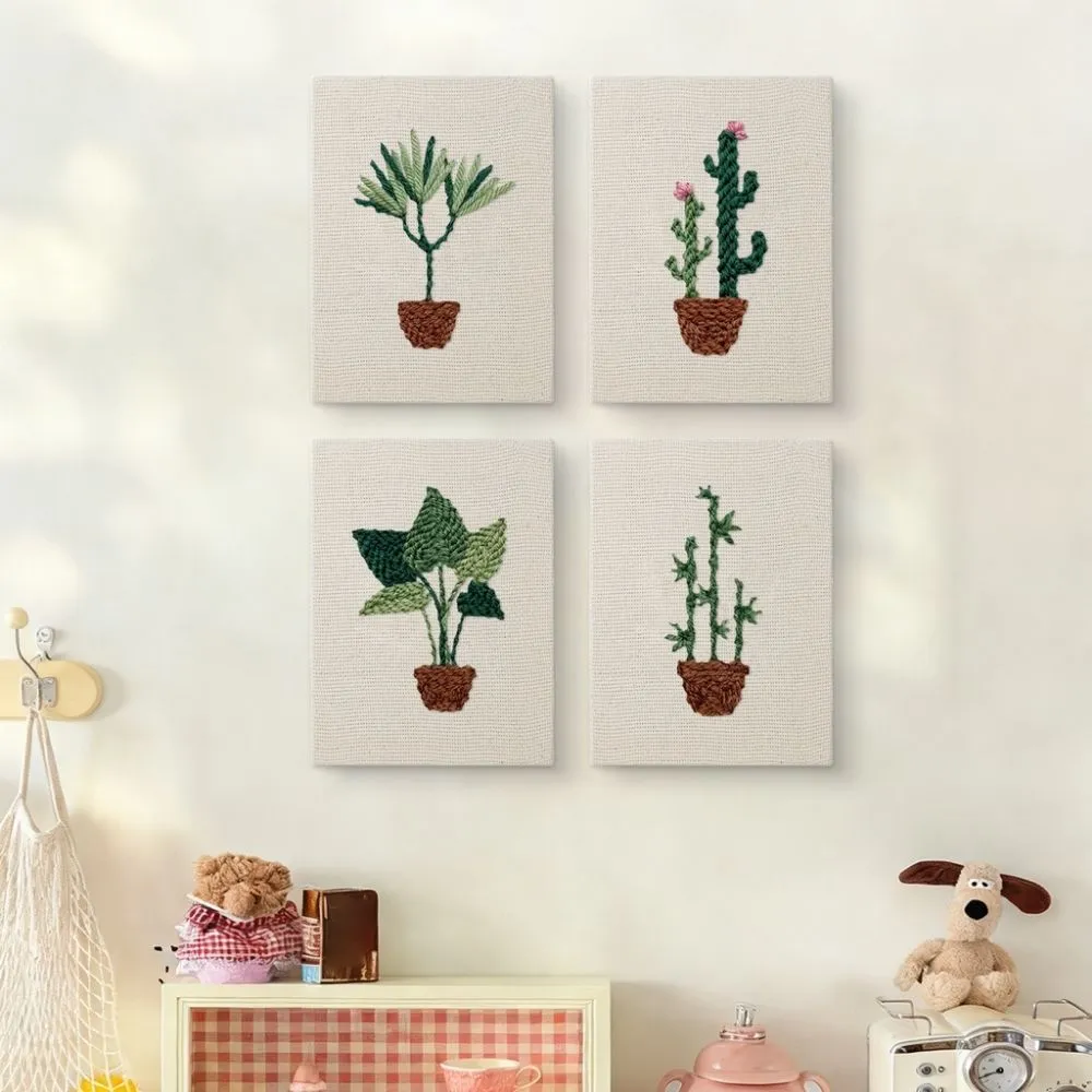 Figured'Art Stedelijke Jungle 3 punch needle set 4 stuks met frame