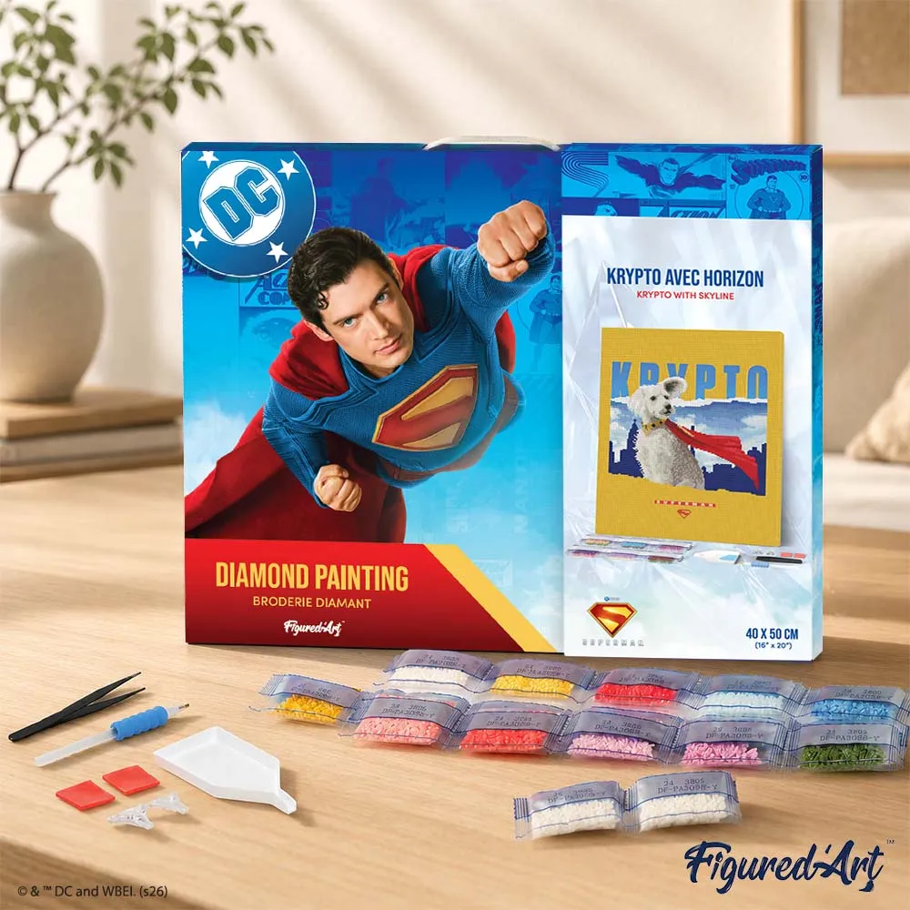 Figured'Art Krypto Superman diamond painting 40x50cm ingelijst