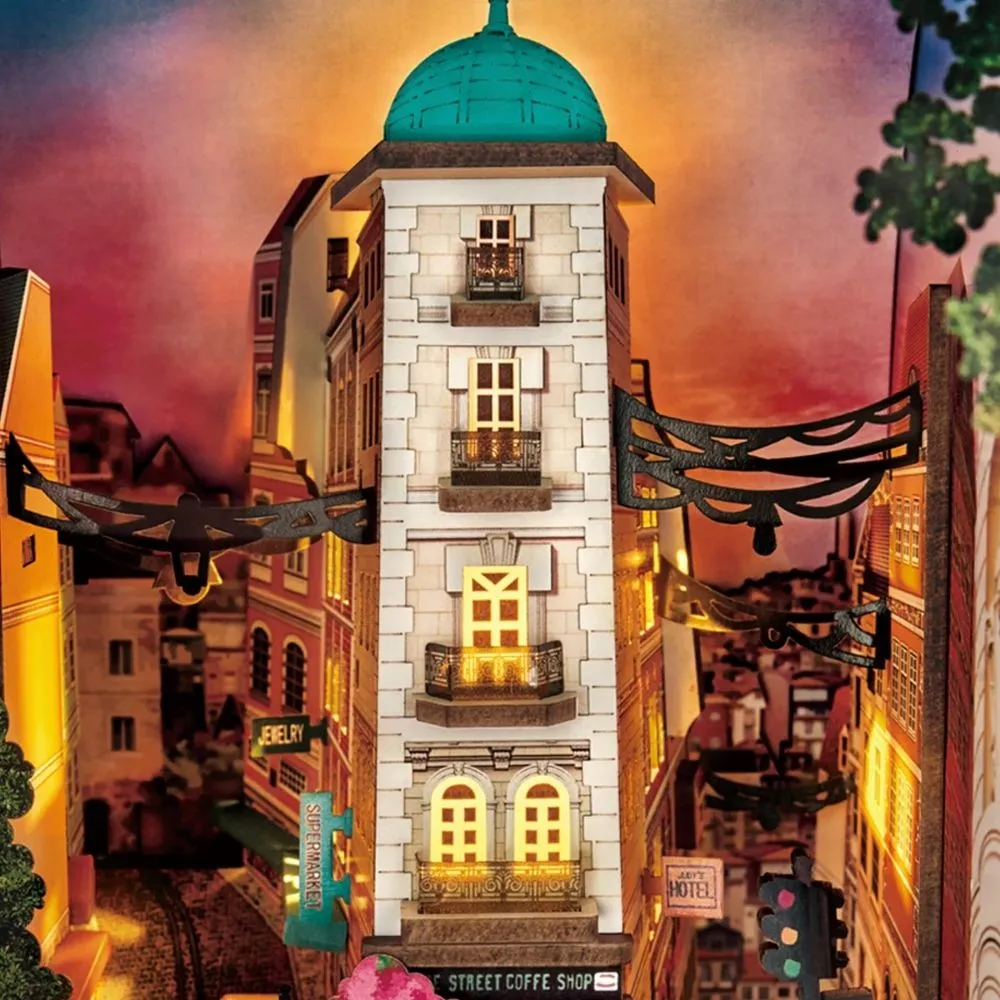 Figured'Art Straatscène book nook 13x23x25cm met led