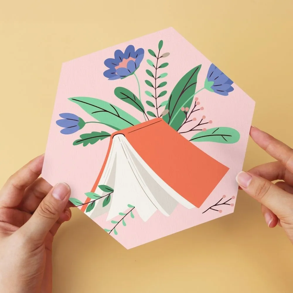 Figured'Art Boeken in bloei mini schilderen op nummer zeshoek 6st
