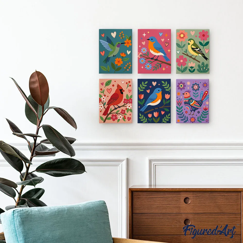 Figured'Art Mini Serie Bloesem en vogelzang schilderen op nummer 6x 15x20cm eenvoudig