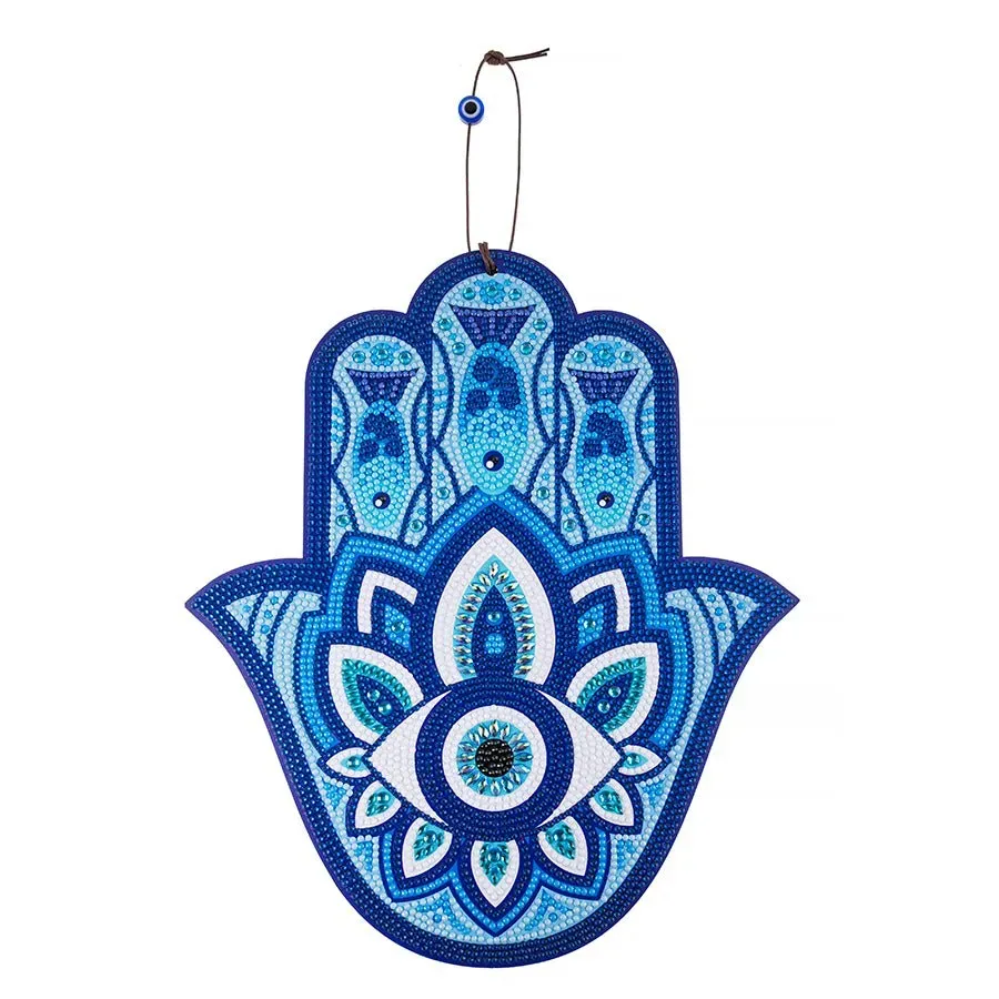 Craft Buddy Hamsa Hand Crystal Art hanger 26x30cm blauw