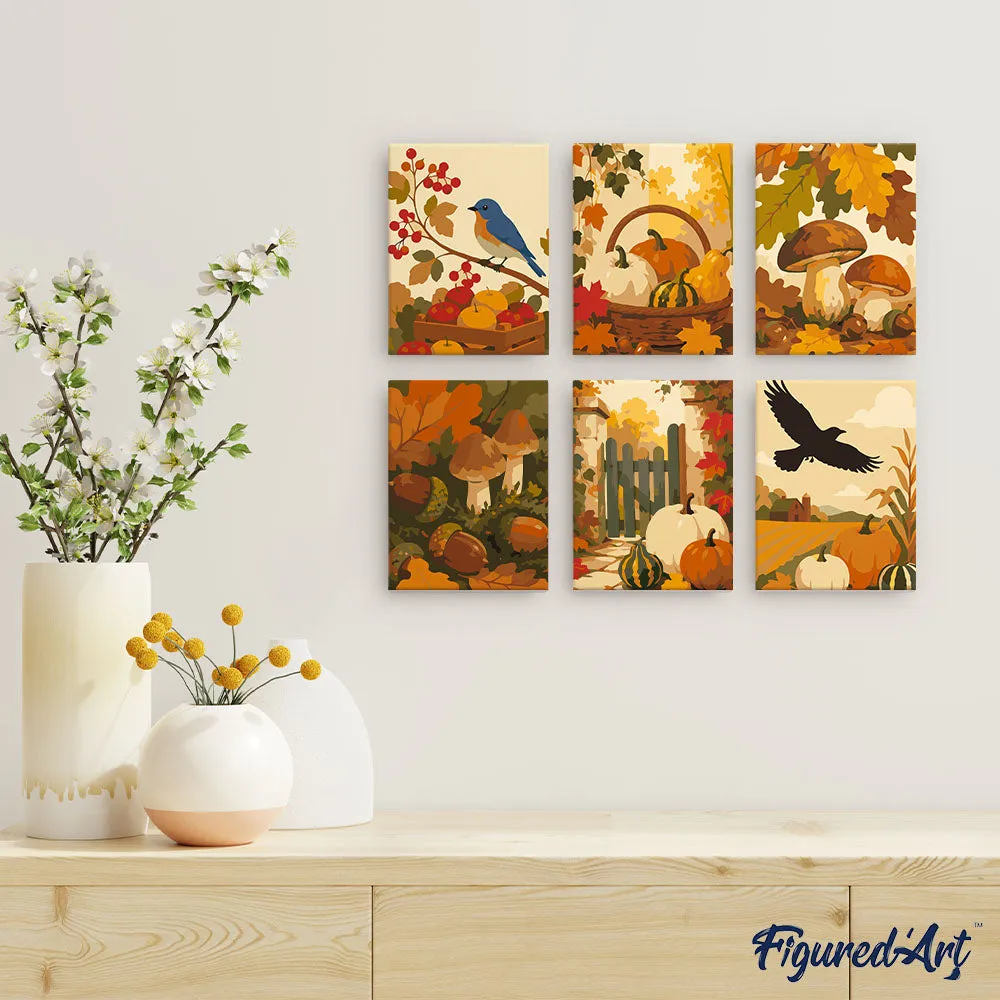Figured'Art Mini Wilde herfstoogst schilderen op nummer 6x 15x20cm herfst