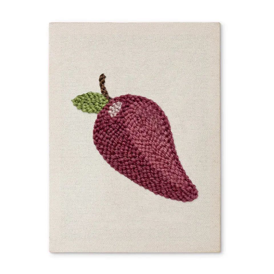 Figured'Art Zoete Pruim Punch Needle Pakket 20x30cm Katoen