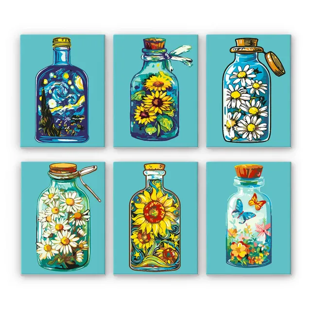 Figured'Art Mini Serie Magische Glazen Flessen schilderen op nummer 15x20cm
