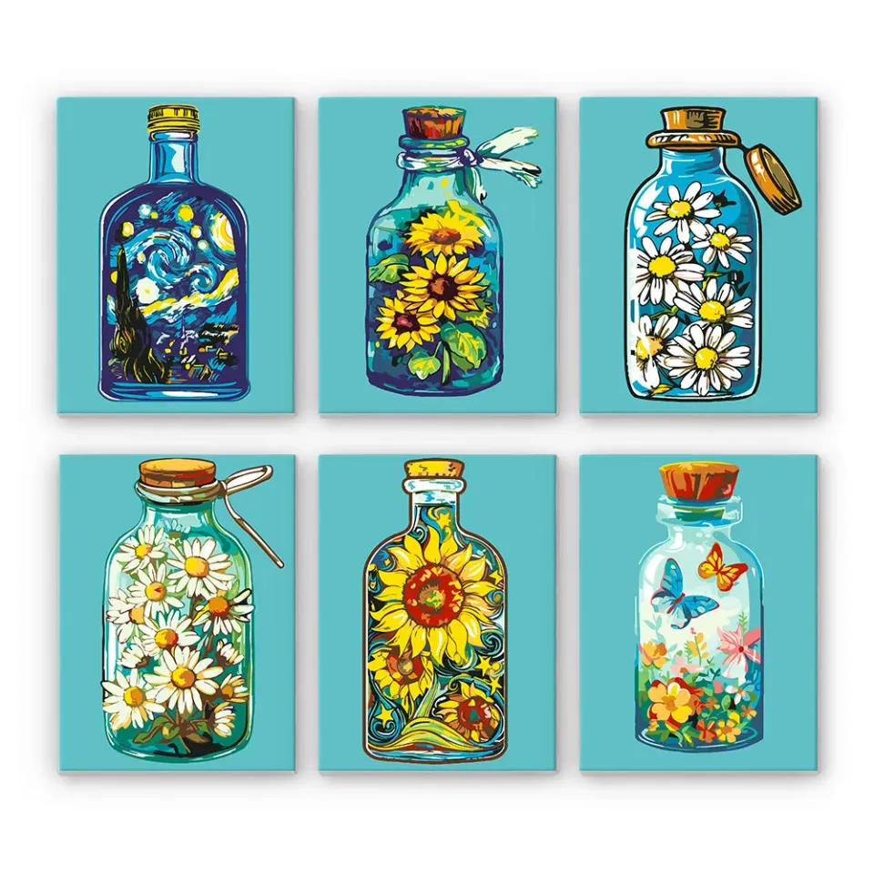Figured'Art Mini Serie Magische Glazen Flessen schilderen op nummer 15x20cm
