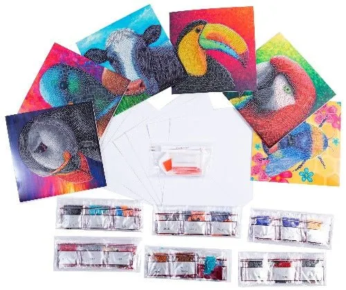Craft Buddy Crystal Art Colourful Wildlife kaarten 6 stuks