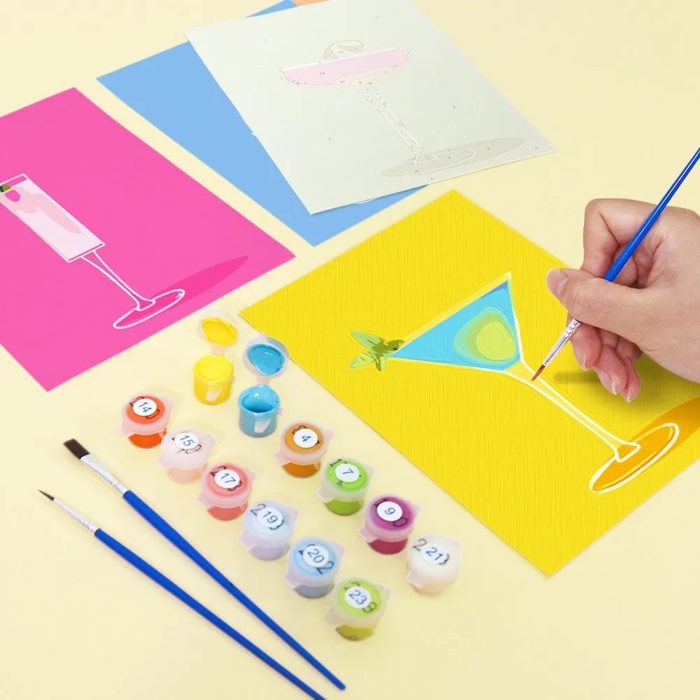 Figured'Art Stijlvolle Cocktailglazen mini schilderen op nummer 6 stuks