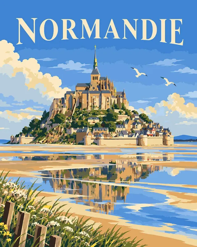 Figured'Art Reisposter Normandië Schilderen op nummer