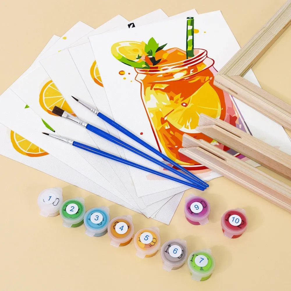 Figured'Art Fruitige Mason Jar Dranken mini schilderen op nummer 6st