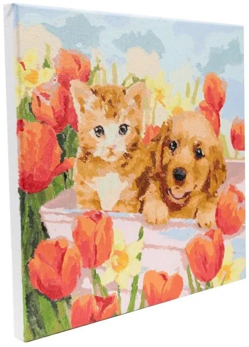 Craft Buddy Paint by Numbers Tulip Field canvas kit 30x30cm