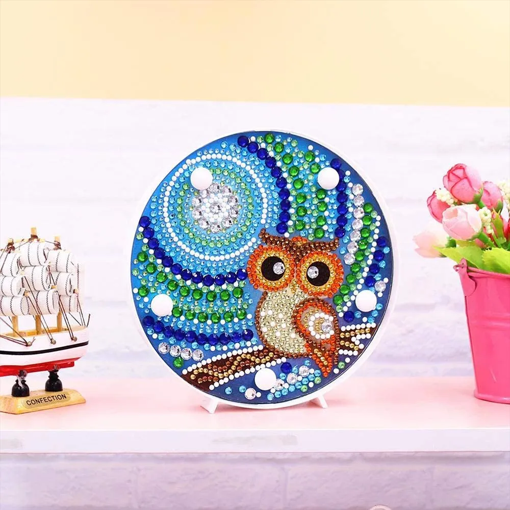 Figured'Art Uil led lamp diamond painting 15cm rond