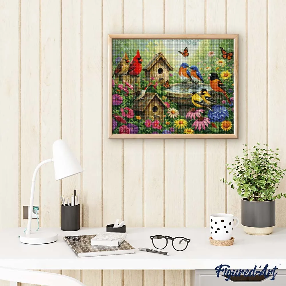 Figured'Art Tuin van vogelgezang diamond painting full drill