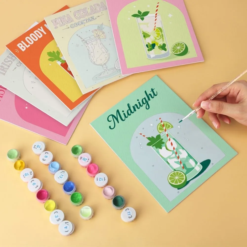 Figured'Art Mini Serie Happy Hour-prints schilderen op nummer 15x20cm 6 stuks