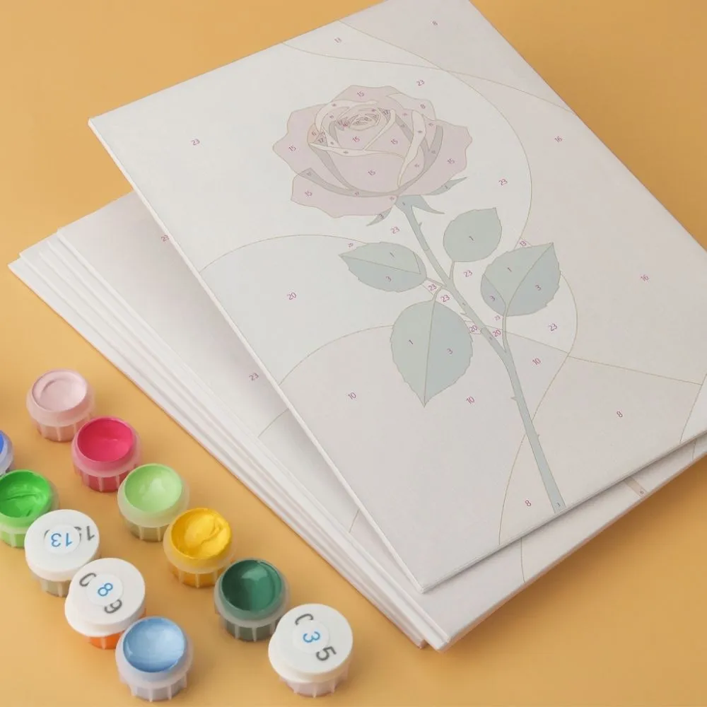 Figured'Art Botanische Studie Mini Schilderen op Nummer 15x20cm 6 stuks