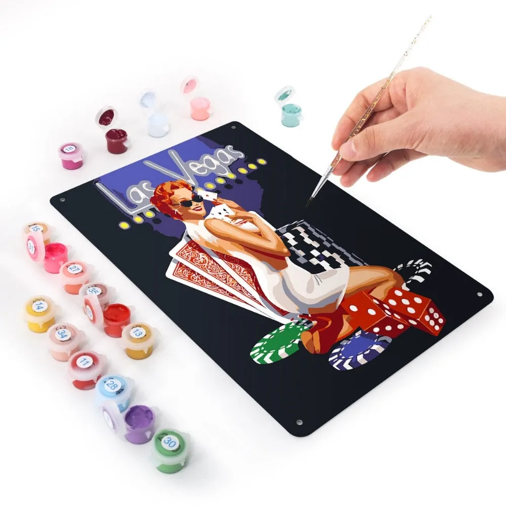 Figured'Art Las Vegas schilderen op nummer metalen poster 30x20 cm