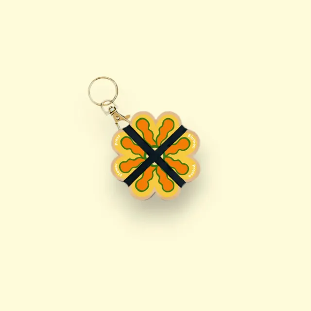 Studio Wald Keyring Flower Press Yellow 02 mini bloemenpers geel