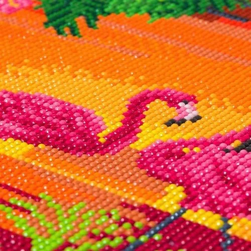 Craft Buddy Crystal Art Fancy Flamingos canvas diamond painting 30x30