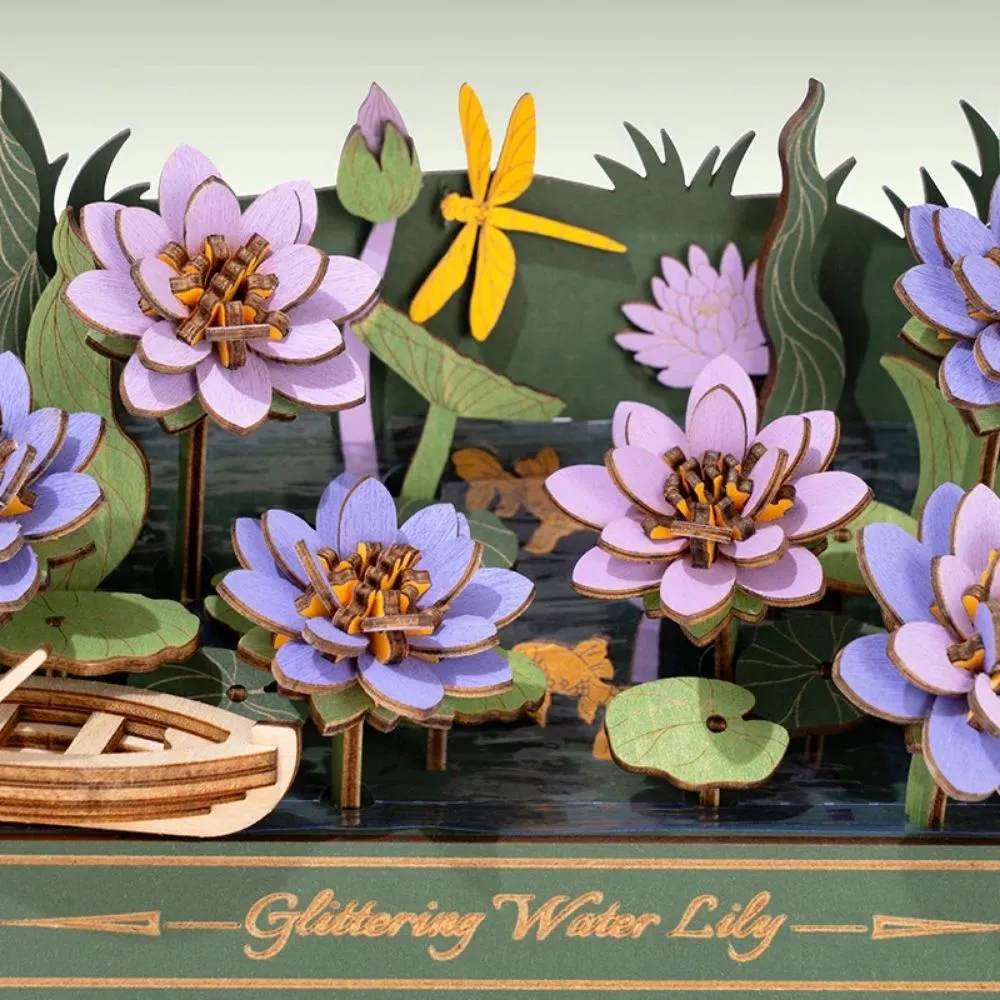 Figured'Art Glinsterende Waterlelie 3D puzzel hout 237 LED
